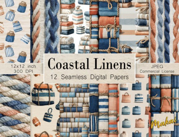 12 Seamless Coastal Fabric Patterns