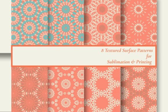 8 Boho Coral Teal Seamless Patterns: A Versatile Design Resource for Creative Projects