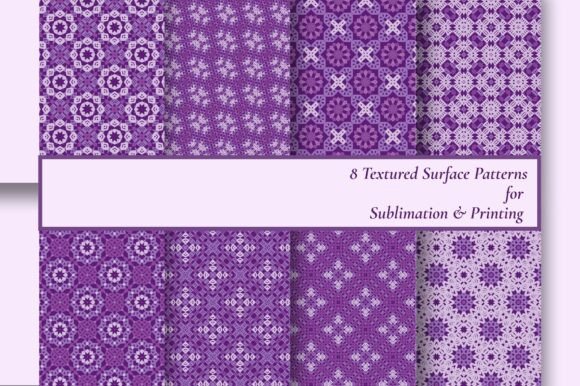 8 Purple Geometric Seamless Patterns for Modern Design Projects
