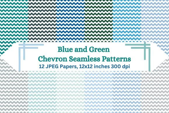 Blue and Green Chevron Seamless Patterns for Creative Projects
