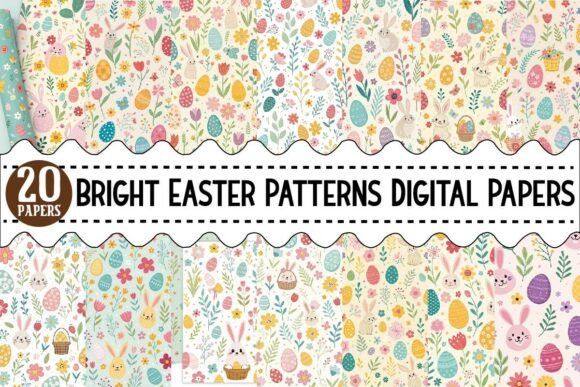 Bright Easter Patterns Digital Printable