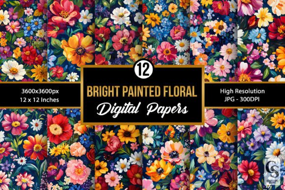 Bright Painted Flower Garden Patterns