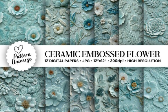 Ceramic Embossed Flowers Patterns: A Creative Resource for Crafting