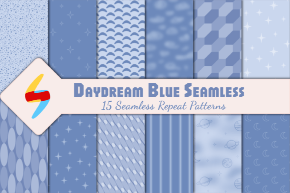 Daydream Blue Seamless Patterns: A Calming Canvas for Creative Projects