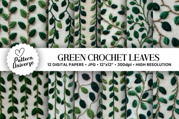 Green Crochet Knit Leaves Patterns: A Versatile Design Asset