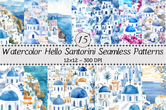 Hello Santorini Seamless Patterns: A Creative Resource for Designers and Makers