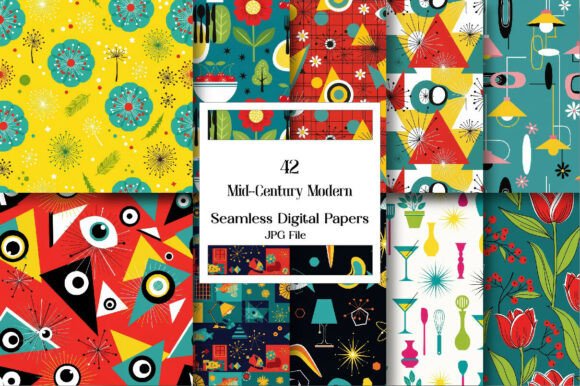 Mid-Century Modern Seamless Patterns: A Timeless Design Resource for Creative Professionals