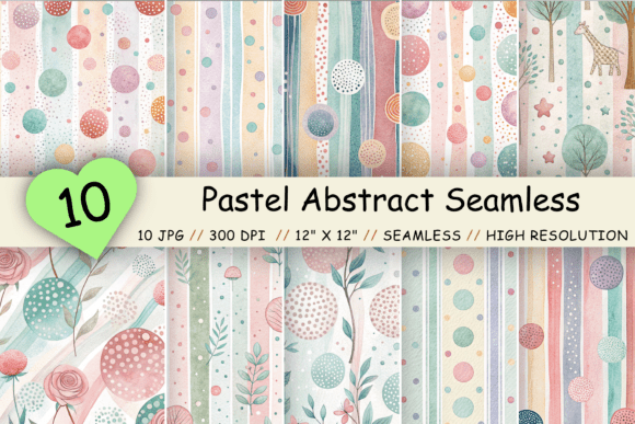 Pastel Abstract Seamless Patterns, Candy