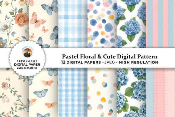 Pastel Floral Cute Digital Patterns: A Versatile Asset for Creative Projects