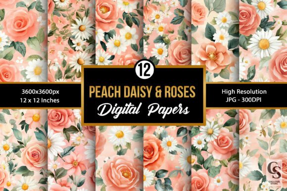 Peach Roses and Daisies Patterns: A Strategic Design Tool for Creative Projects