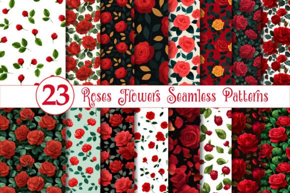 Red Roses Seamless Patterns: A Versatile Design Resource for Creative Projects