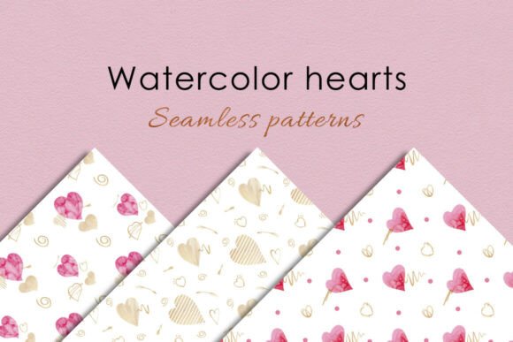 Seamless Patterns Pink and Gold Hearts: A Versatile Design for Every Project