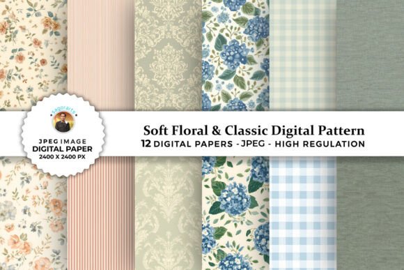 Soft Floral Classic Digital Patterns: A Versatile Asset for Modern Creatives
